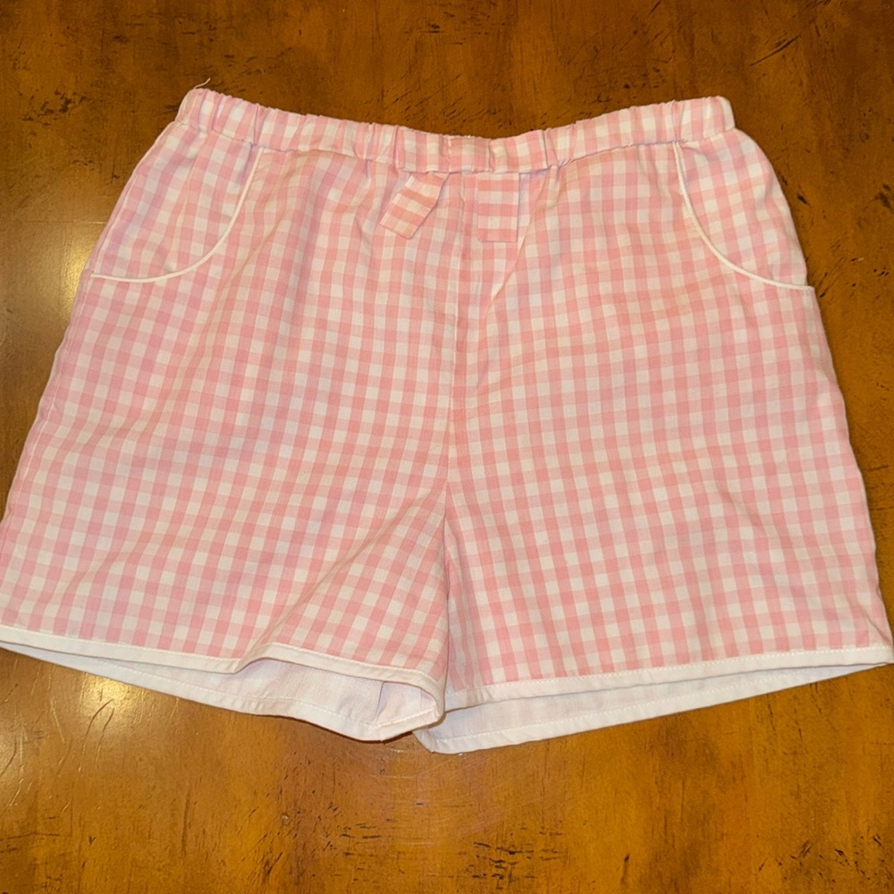 NWOT TBBC Shirley Shorts - Sandpearl Pink Gingham with Worth Avenue White- 12